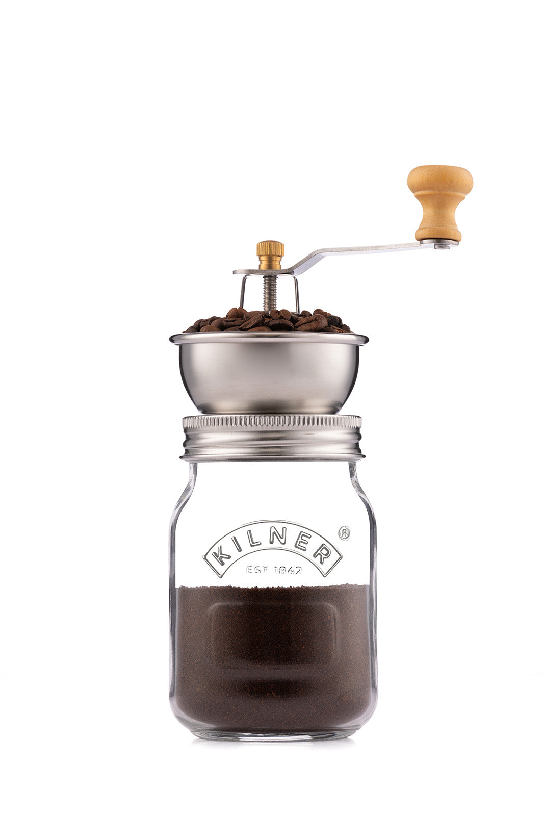 Kilner Coffee Grinder Set, Manual Grinder with Glass Storage Jar