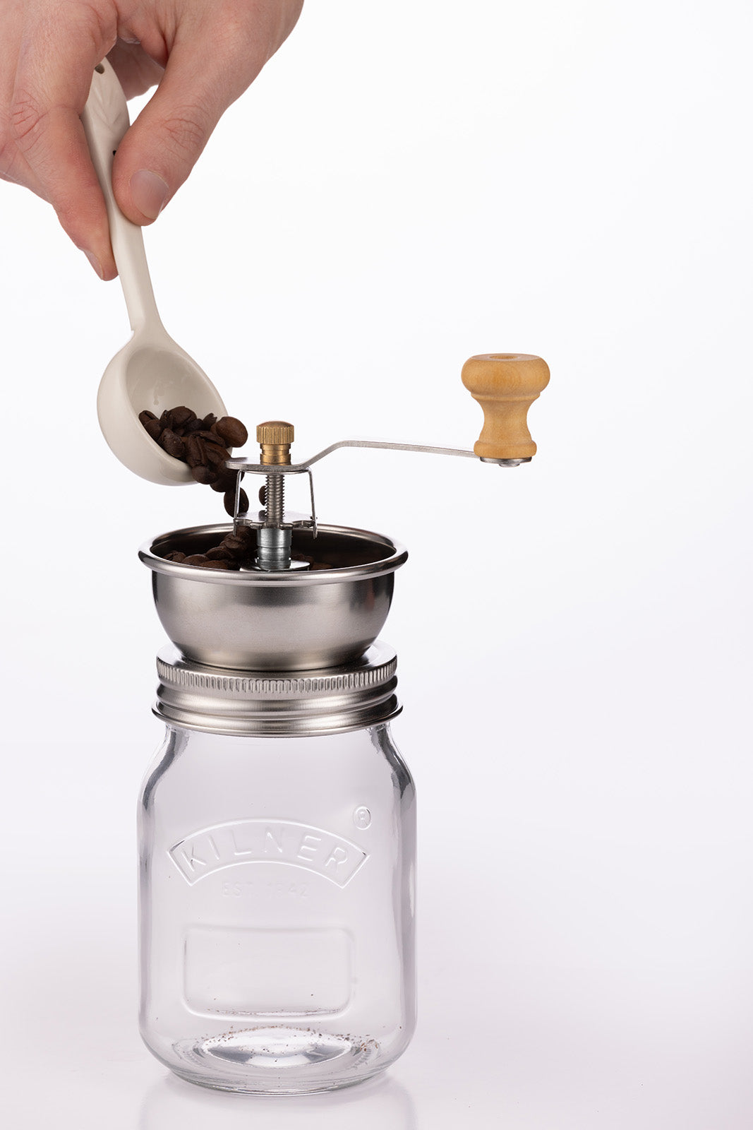 Kilner Coffee Grinder Set, Manual Grinder with Glass Storage Jar