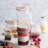 Kilner Parfait & Overnight Oats Jar Set, 350ml Glass Breakfast Jar with Spoon