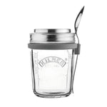 Kilner Parfait & Overnight Oats Jar Set, 350ml Glass Breakfast Jar with Spoon