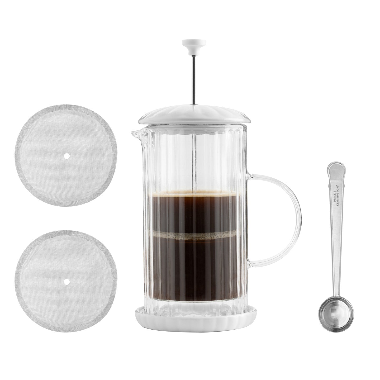 Price & Kensington Luxe French Press, 350 ml, White