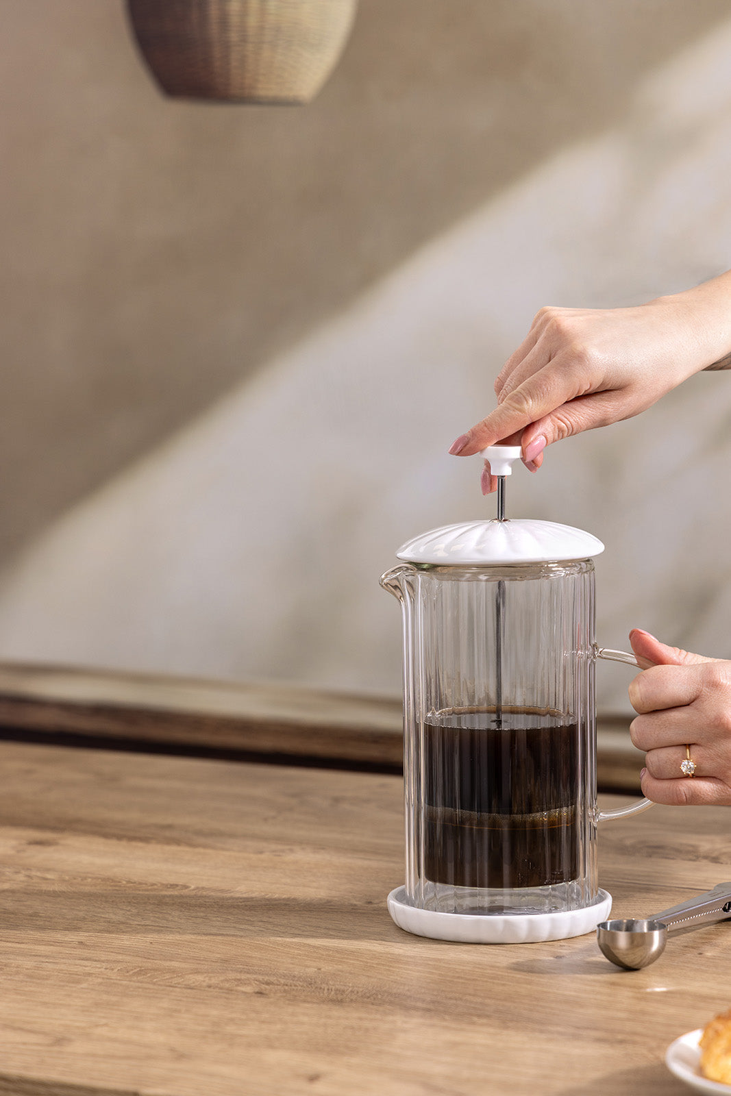 Price & Kensington Luxe French Press, 350 ml, White