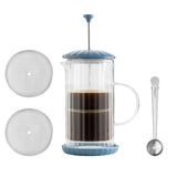 Price & Kensington Luxe French Press, 350 ml, Bluebell