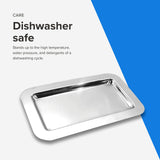 Frieling Rectangluar Silver Tray for Coffee, Tea & Desserts, Polished Mirrored Finish, 18/10 Stainless Steel