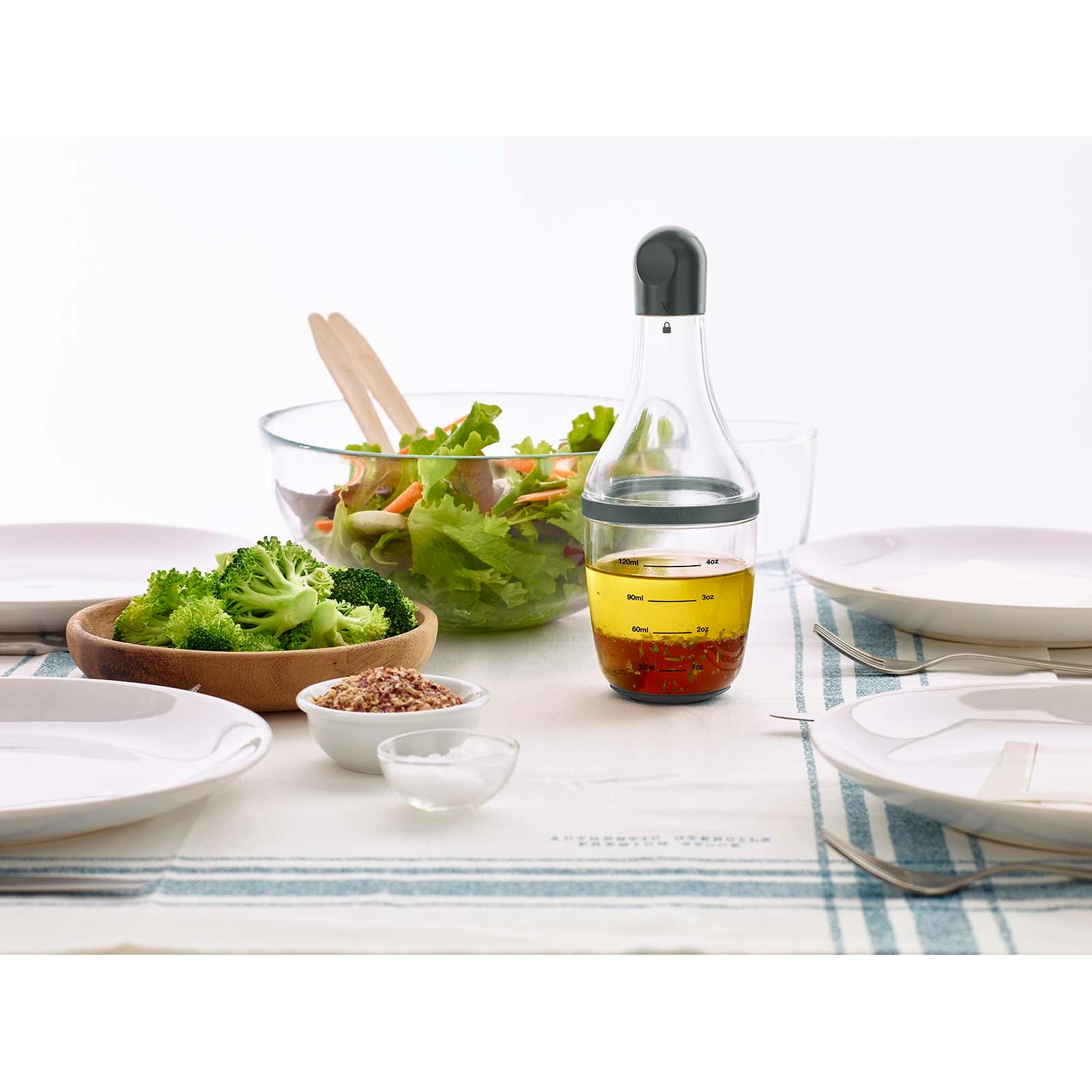 Lekue Salad Dressing Shaker, 6 ounce Capacity, Gray