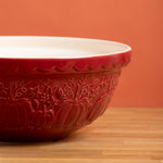 Mason Cash Pumpkin Mixing Bowl Size 18, 2.85-Quart, Dark Red