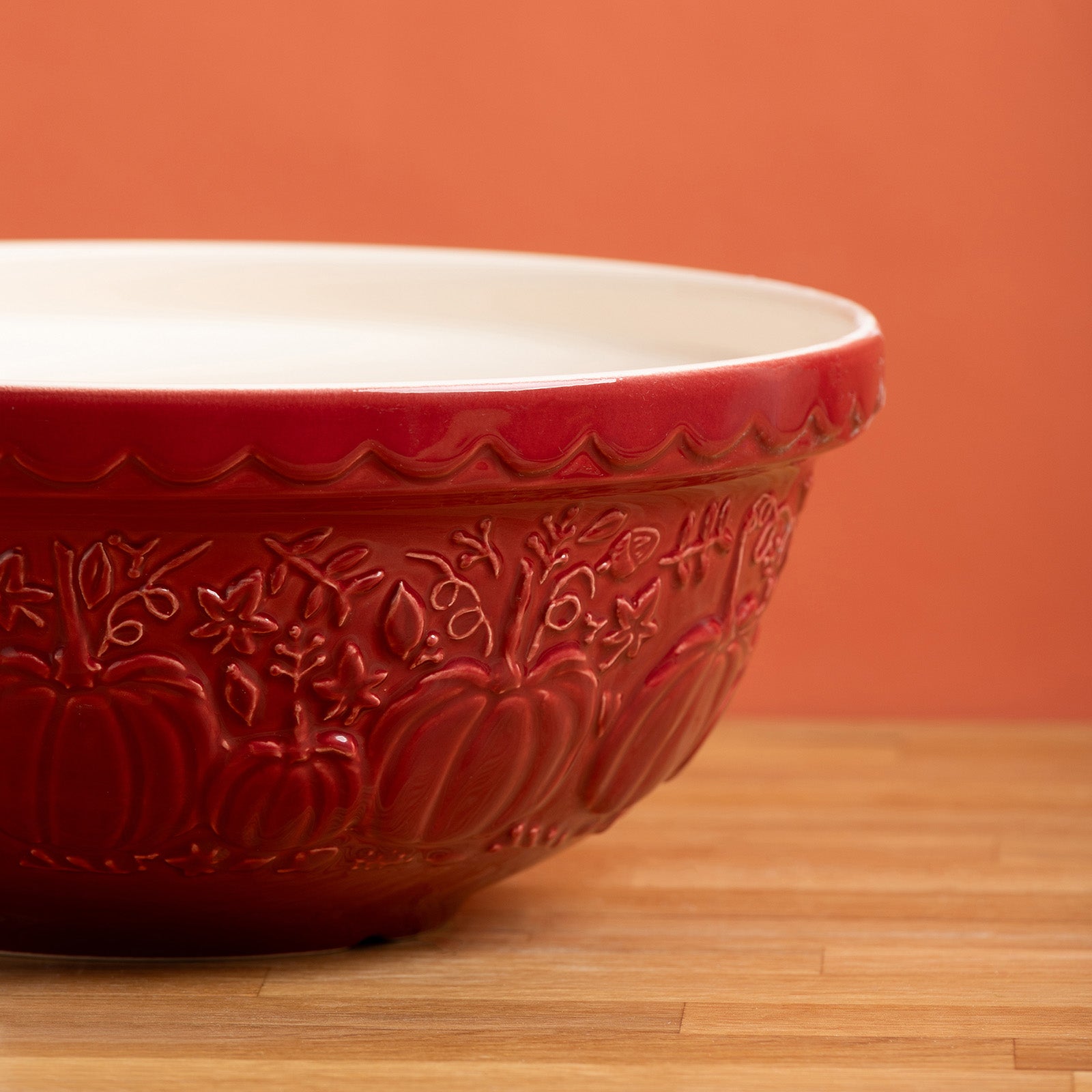 Mason Cash Pumpkin Mixing Bowl Size 18, 2.85-Quart, Dark Red