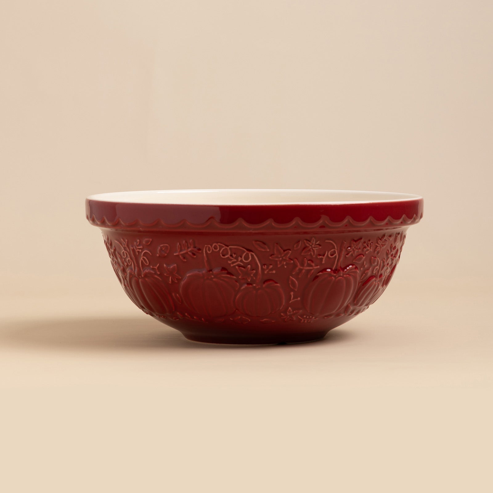 Mason Cash Pumpkin Mixing Bowl Size 18, 2.85-Quart, Dark Red