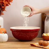Mason Cash Pumpkin Mixing Bowl Size 18, 2.85-Quart, Dark Red