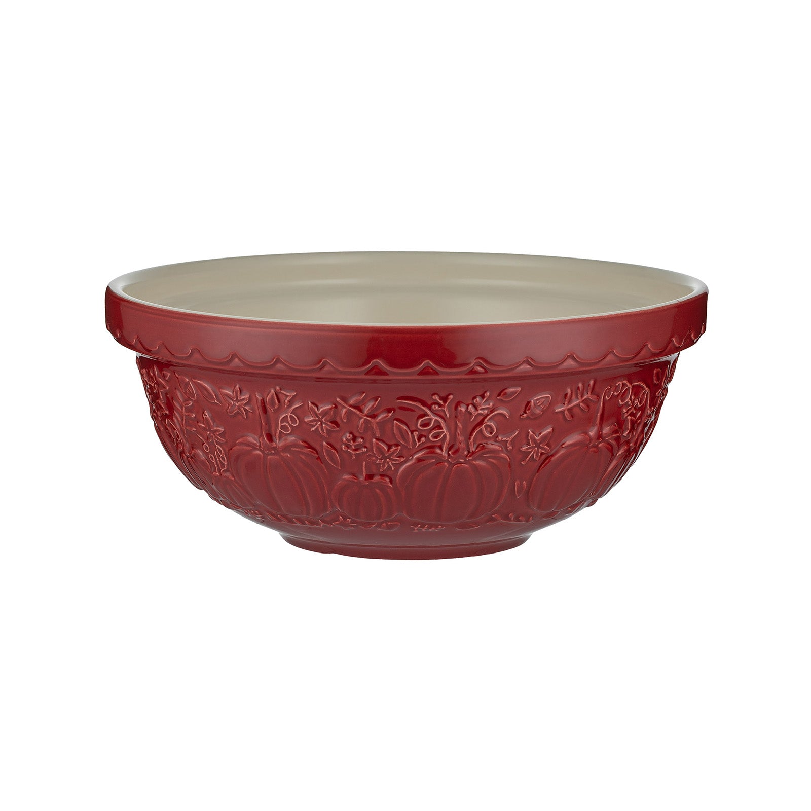 Mason Cash Pumpkin Mixing Bowl Size 18, 2.85-Quart, Dark Red
