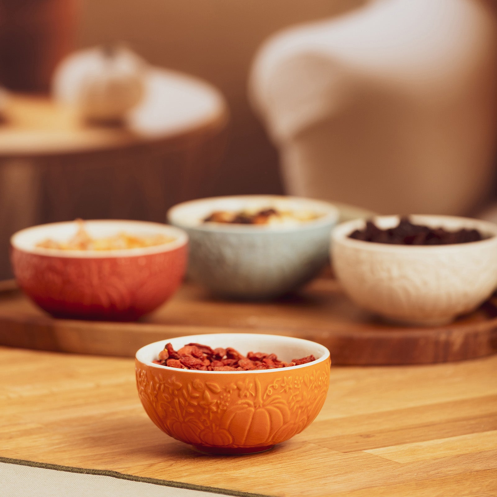 Mason Cash Home Set of 4 Mini Pumpkin Bowls, 5.9-Ounce