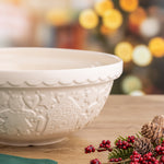 Mason Cash Gingerbread Lane Mixing Bowl Size 18, 2.85-Quart, Cream