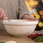 Mason Cash Gingerbread Lane Mixing Bowl Size 18, 2.85-Quart, Cream