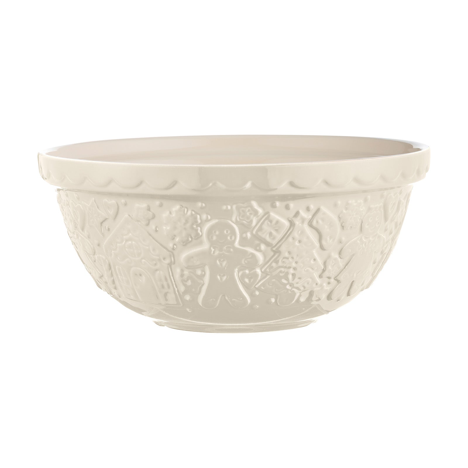 Mason Cash Gingerbread Lane Mixing Bowl Size 18, 2.85-Quart, Cream