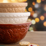 Mason Cash Gingerbread Lane Mixing Bowl Size 24, 2.15-Quart, Cane