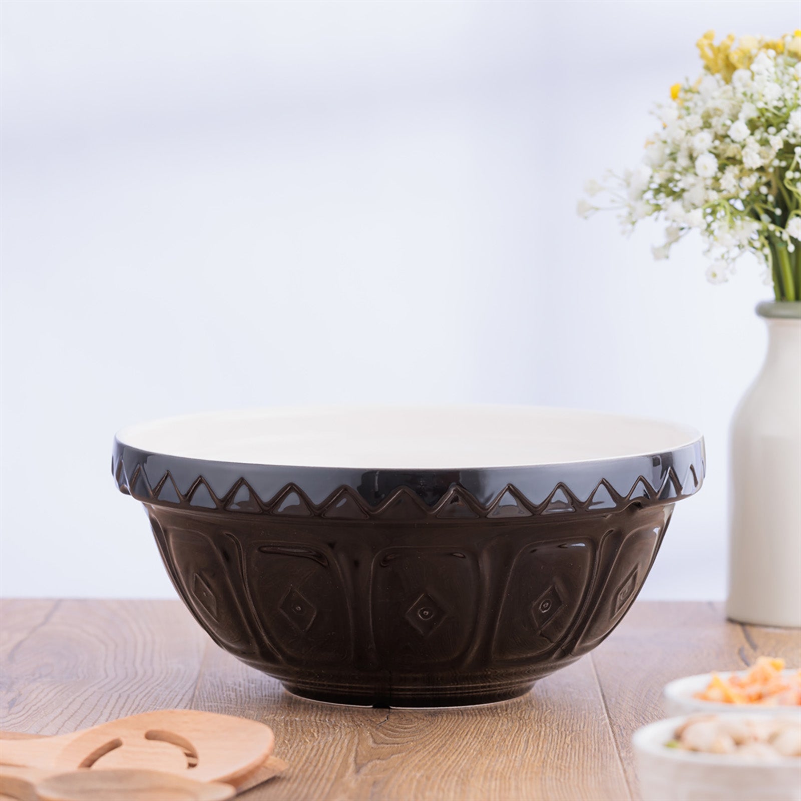 Mason Cash Color Mix Black Size 18 Mixing Bowl, 2.85 Quart