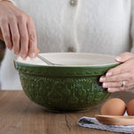 Mason Cash Deck The Halls Size 24 Green Mixing Bowl, 2.15 Quart