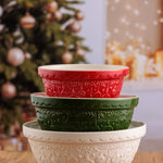 Mason Cash Deck The Halls Size 24 Green Mixing Bowl, 2.15 Quart