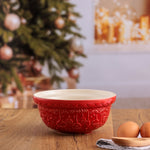 Mason Cash Deck The Halls Size 30 Red Mixing Bowl, 1.15 Quart