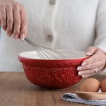 Mason Cash Deck The Halls Size 30 Red Mixing Bowl, 1.15 Quart