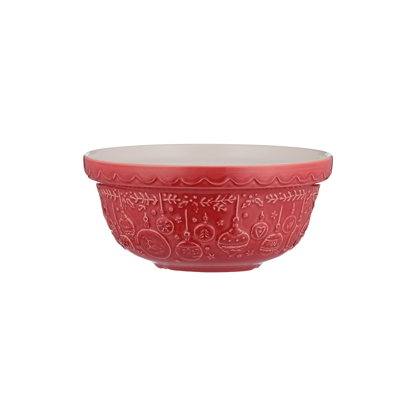 Mason Cash Deck The Halls Size 30 Red Mixing Bowl, 1.15 Quart