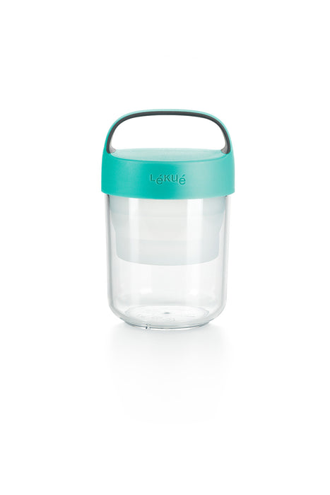 Lekue Jar-To-Go 2 Piece Travel Jar Container Set, 14 Ounce, Turquoise