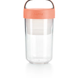 Lekue Jar-To-Go 2 Piece Travel Jar Container Set, 20 ounce, Coral