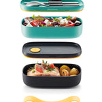 Lekue Lunch Box To Go Travel Container Set, Turquoise