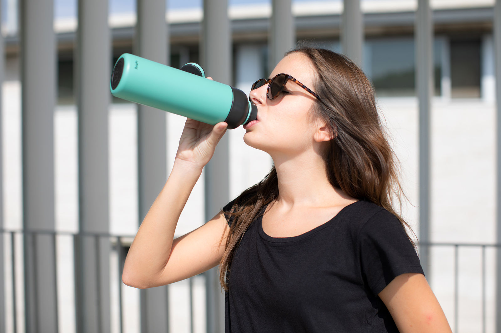 Lekue Insulated Bottle To Go, 16.9-ounce, Turquoise