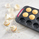 Trudeau Silicone Standard Muffin Baking Cup, White Confetti, Set of 12