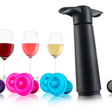 Vacu Vin Wine Saver Pump with 6 Stoppers, Multicolored