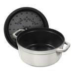 Staub 7-qt Round Cocotte, White Truffle