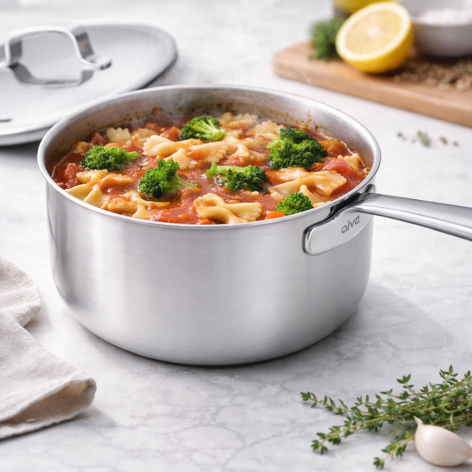Alva Mastero 1.7-Quart Saucepan with Lid, 6.3-Inch, Stainless Steel