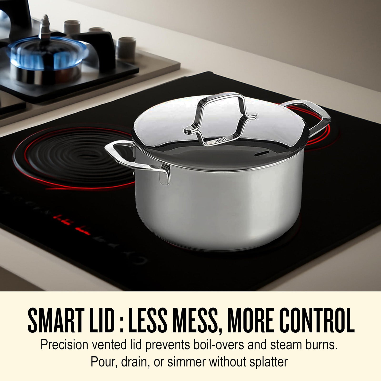 Alva Mastero 3.9-Quart Casserole with Lid, 8-Inch, Stainless Steel