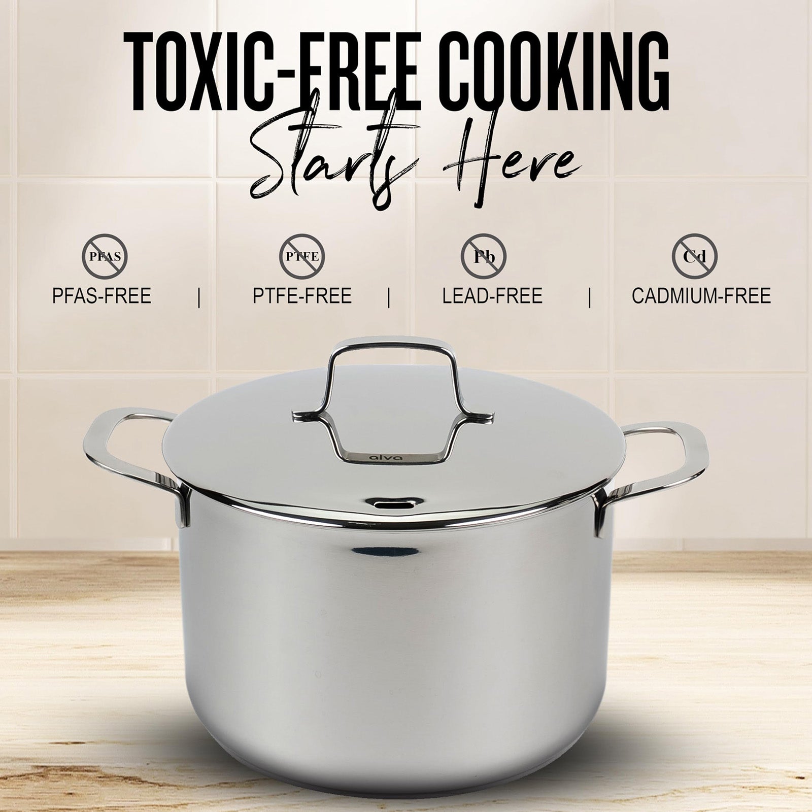 Alva Mastero 3.9-Quart Casserole with Lid, 8-Inch, Stainless Steel