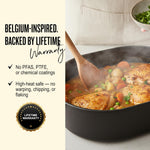 Alva Nori 5.8 Quart Enameled Oval Cast Iron Dutch Oven with Lid and Bronze Knob