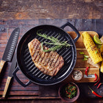Alva Nori 11-Inch Enameled Oval Cast Iron Grill Pan