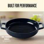 Alva Nori 11-Inch Enameled Oval Cast Iron Grill Pan
