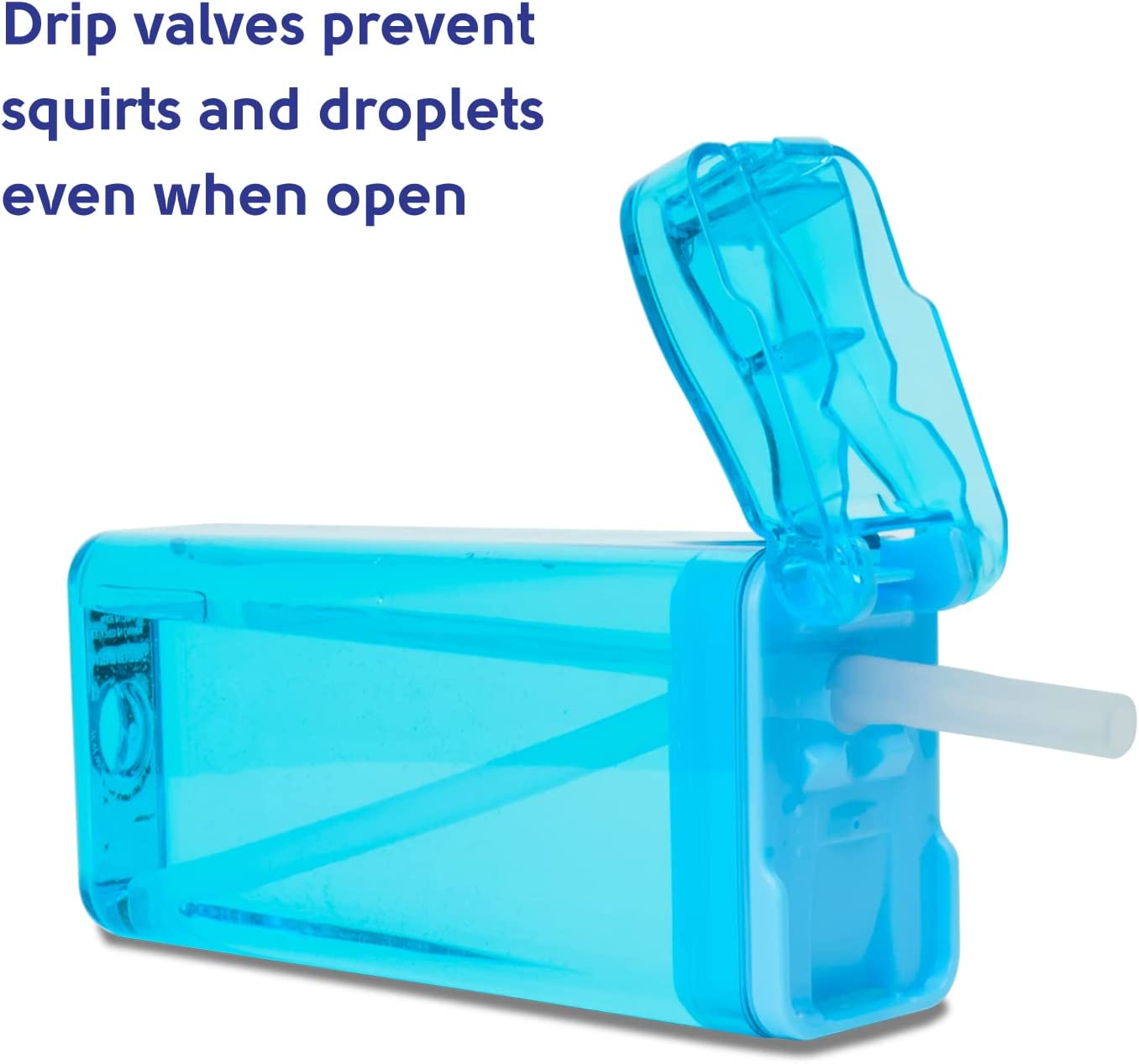 Precidio Design Drink in the Box Eco-Friendly Reusable Juice Box Container, 12 ounce, Blue