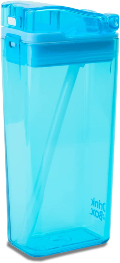 Precidio Design Drink in the Box Eco-Friendly Reusable Juice Box Container, 12 ounce, Blue