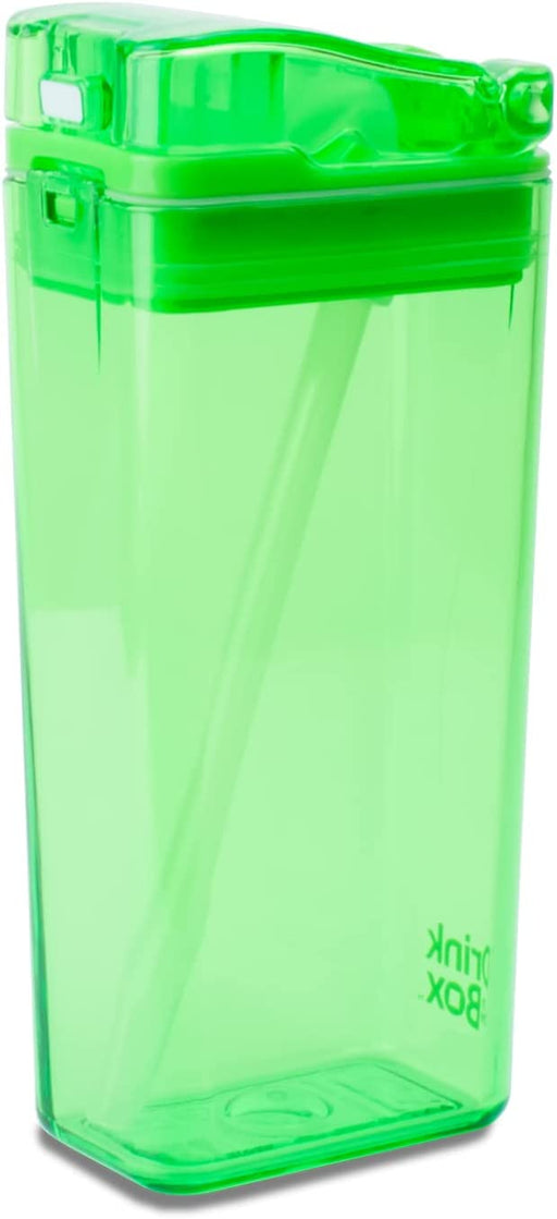 Precidio Design Drink in the Box Eco-Friendly Reusable Juice Box Container, 12 ounce, Green