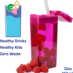 Precidio Design Drink in the Box Eco-Friendly Reusable Juice Box Container, 12 ounce, Pink