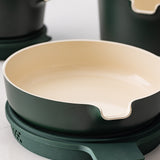 Alva Neat 5-Piece Ceramic Nonstick Stackable Cookware Set, Induction & Oven Safe, Green