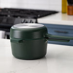 Alva Neat 5-Piece Ceramic Nonstick Stackable Cookware Set, Induction & Oven Safe, Green