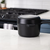 Alva Neat 5-Piece Ceramic Nonstick Stackable Cookware Set, Induction & Oven Safe, Black