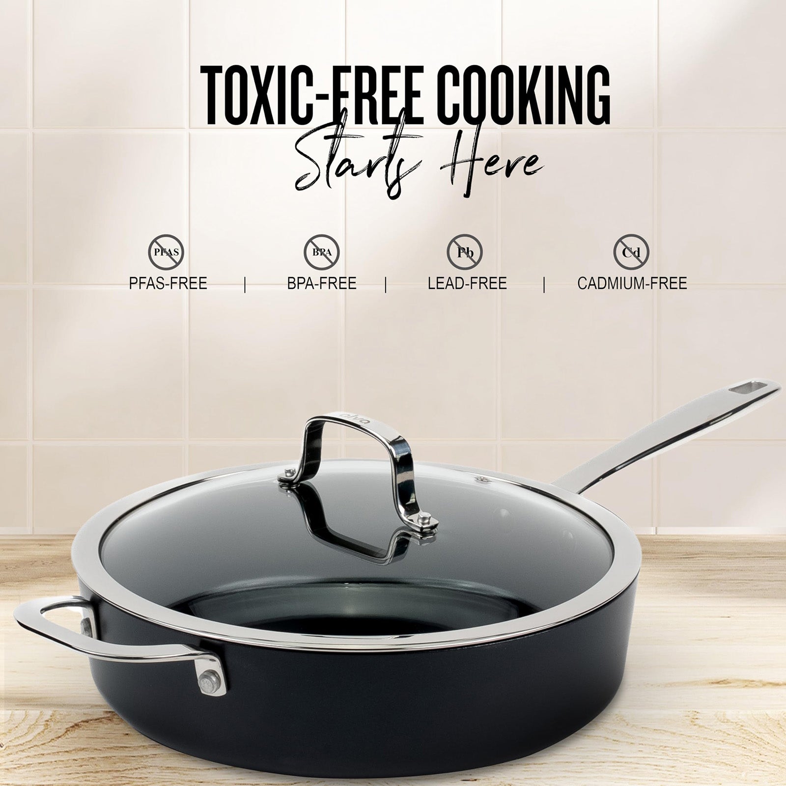Alva Mastero 3.2-Quart Nonstick Saute Pan with Lid, 9.5-Inch