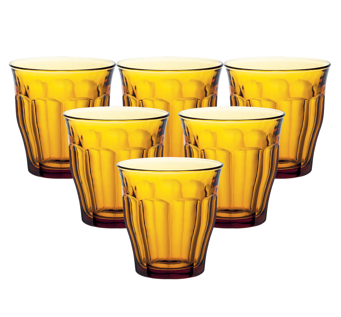 Duralex Picardie Amber Tumbler 10.5 oz. Set of 6
