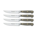 Wusthof Classic 4 Piece Steak Knife Set, Velvet Oyster