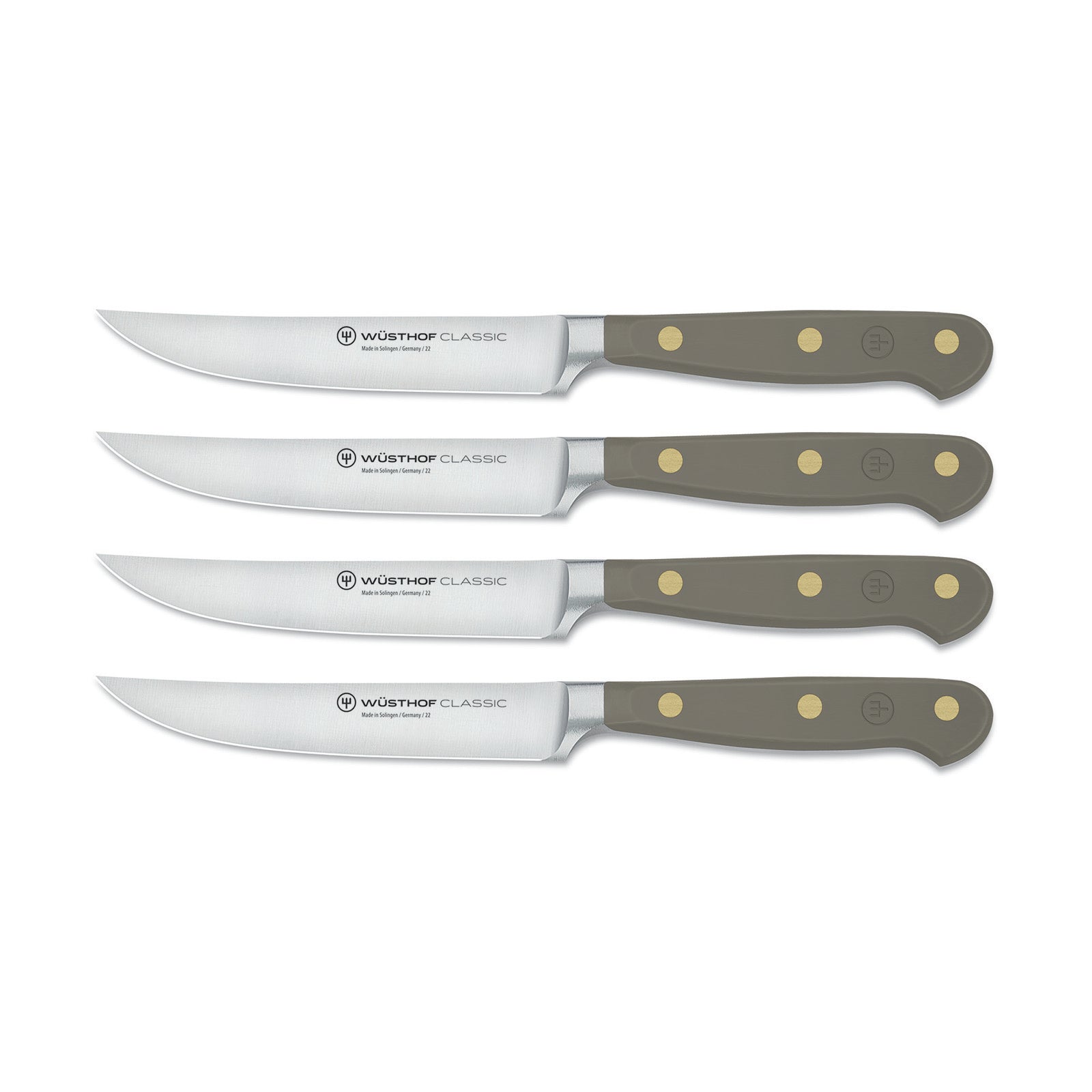 Wusthof Classic 4 Piece Steak Knife Set, Velvet Oyster