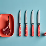Wusthof Classic 4 Piece Steak Knife Set, Coral Peach